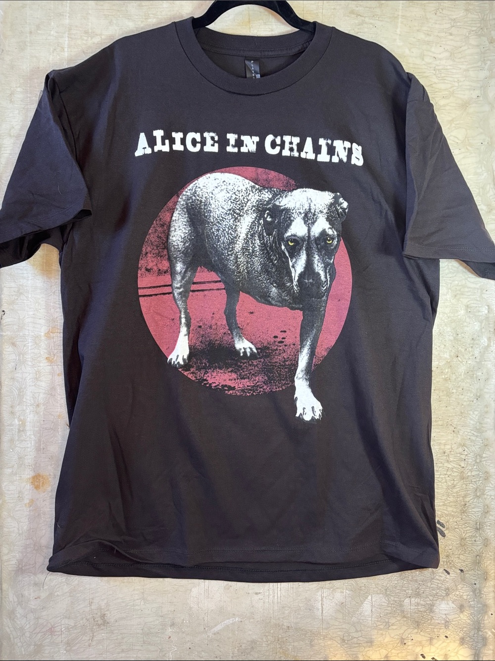 Alice In Chains Black Dog Graphic Dog Tee - Black with Pink Accent